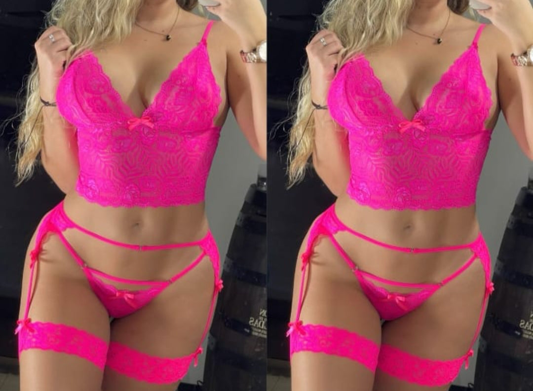 Vuelve a ser el deseo que lo enloquecia 💖 Dalia Secret Brasier + Tanga + Liguero y Recibe Gratis 🛍️ lubricante+ Guía  de Tips para fortalecer tu relación 🔥