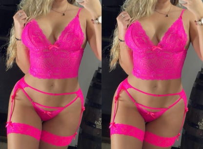 Vuelve a ser el deseo que lo enloquecia 💖 Dalia Secret Brasier + Tanga + Liguero y Recibe Gratis 🛍️ lubricante+ Guía  de Tips para fortalecer tu relación 🔥