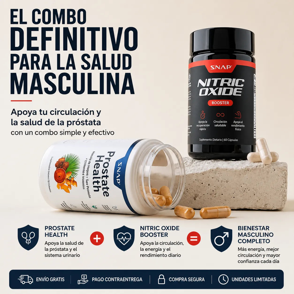 🛡️ Combo Cuidado Masculino Total | Próstata, Circulación y Vitalidad 2x1 + Envío Gratis 🚚