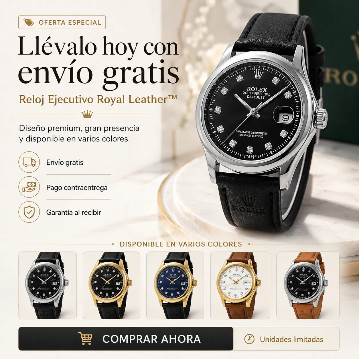 👑 Reloj Ejecutivo Royal Leather™ | Estilo premium + envío gratis 🚚