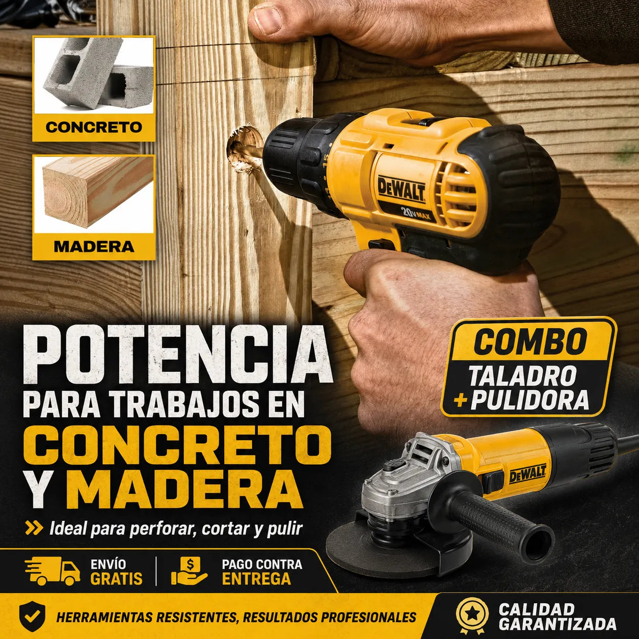 Combo DW 2 en 1 🔩 Taladro + Pulidora 🔥 | Kit Profesional Completo + Envío Gratis 🚚