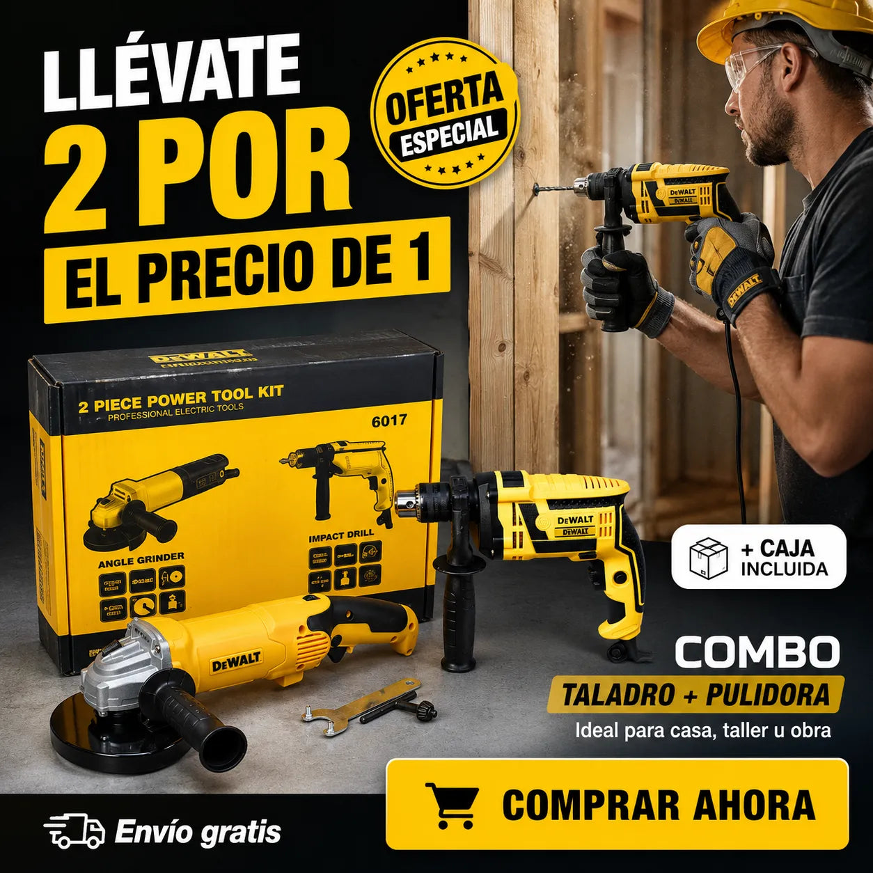 Combo DW 2 en 1 🔩 Taladro + Pulidora 🔥 | Kit Profesional Completo + Envío Gratis 🚚