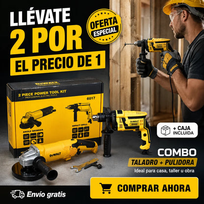 Combo DW 2 en 1 🔩 Taladro + Pulidora 🔥 | Kit Profesional Completo + Envío Gratis 🚚