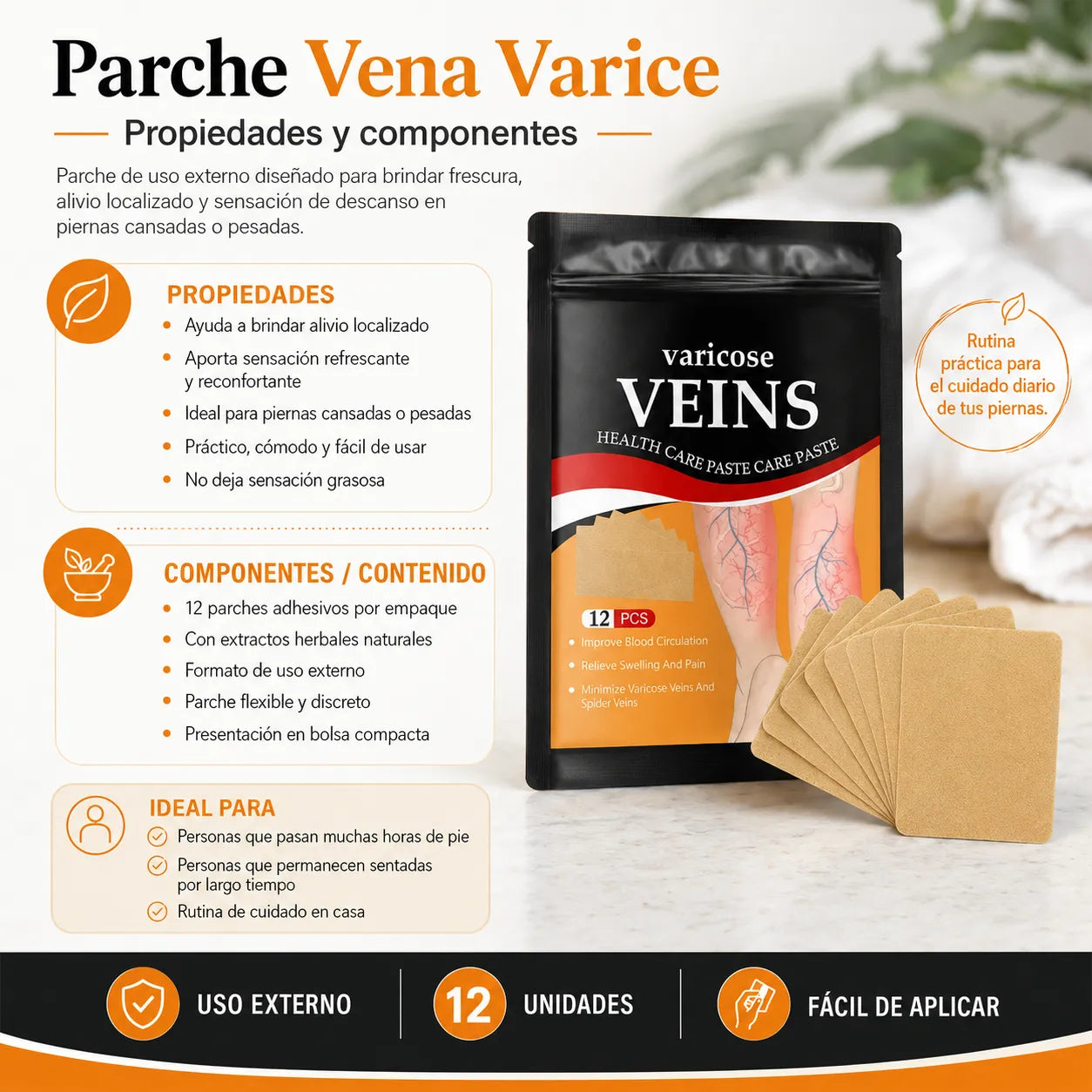 🦵Parche Vena Varice 2x1: Descanso y Frescura para tus Piernas + Envío GRATIS 🚚🔥