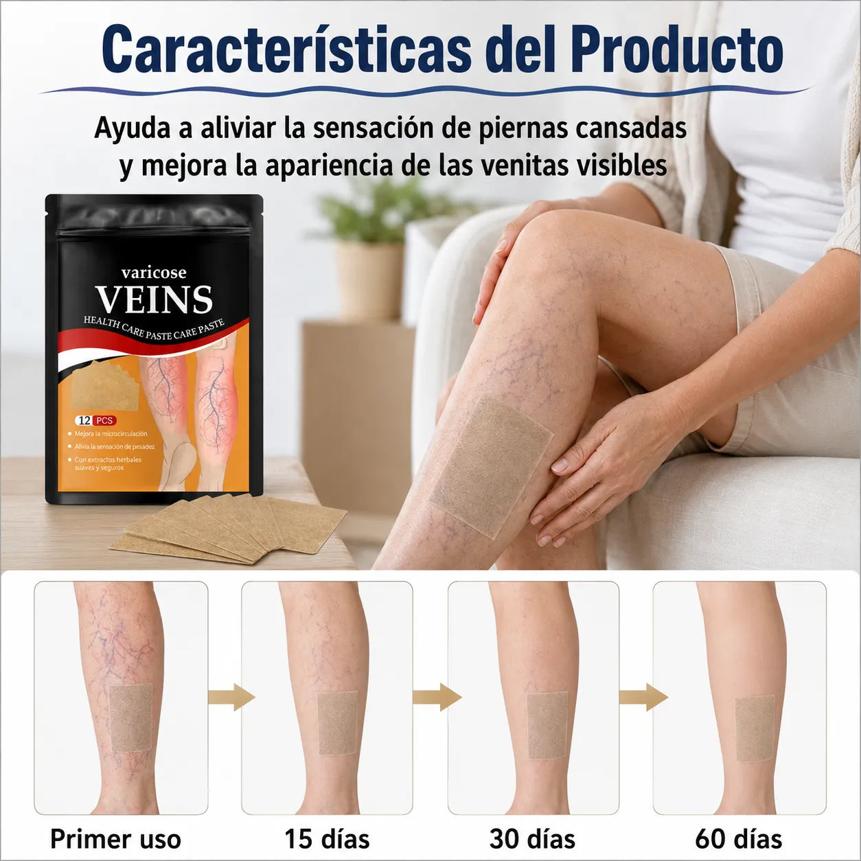 🦵Parche Vena Varice 2x1: Descanso y Frescura para tus Piernas + Envío GRATIS 🚚🔥
