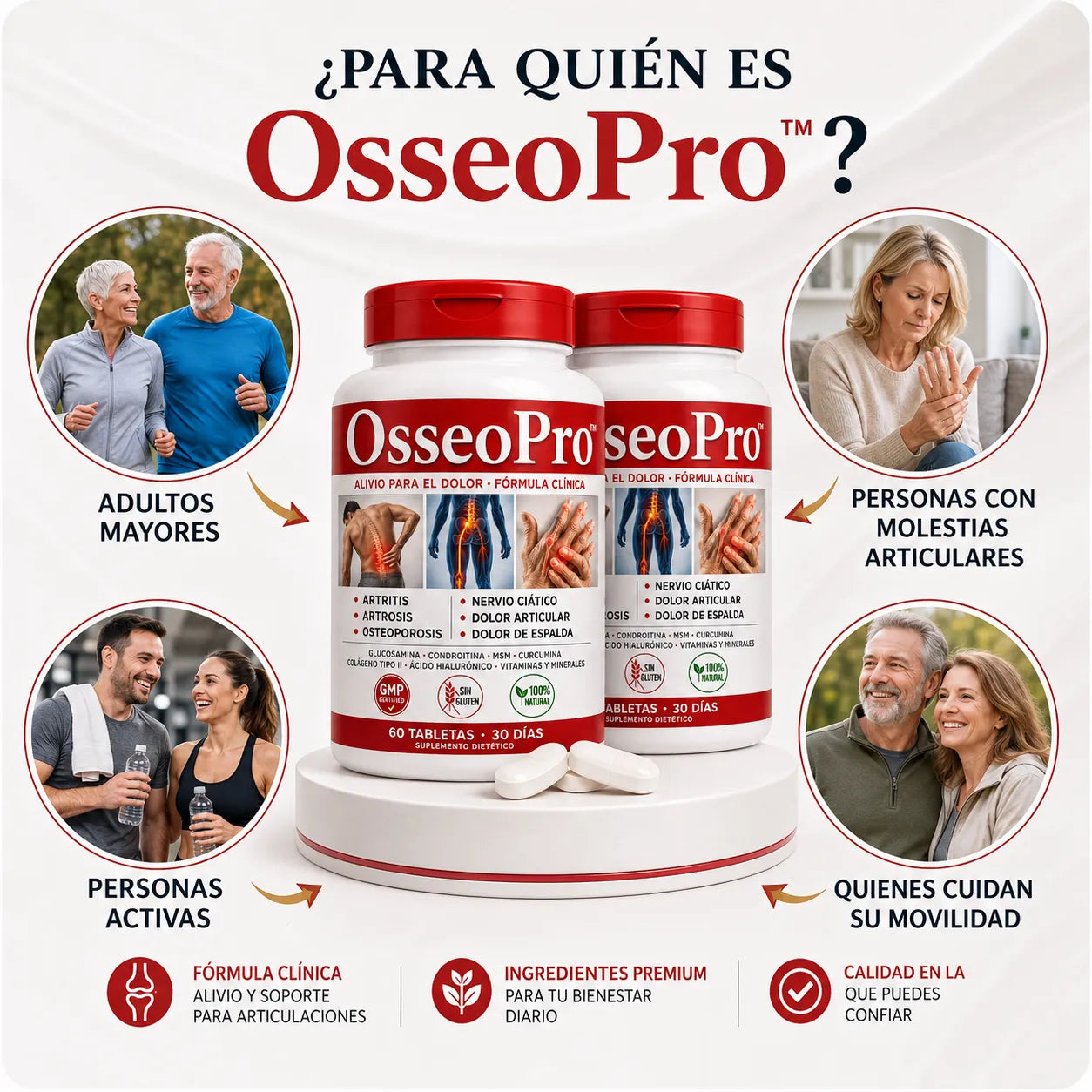 🦴 OsseoPro™ | Te devuelve una vida sana 🚚✨ LLeva 2 UNIDADES (60 Tabletas cada uno)