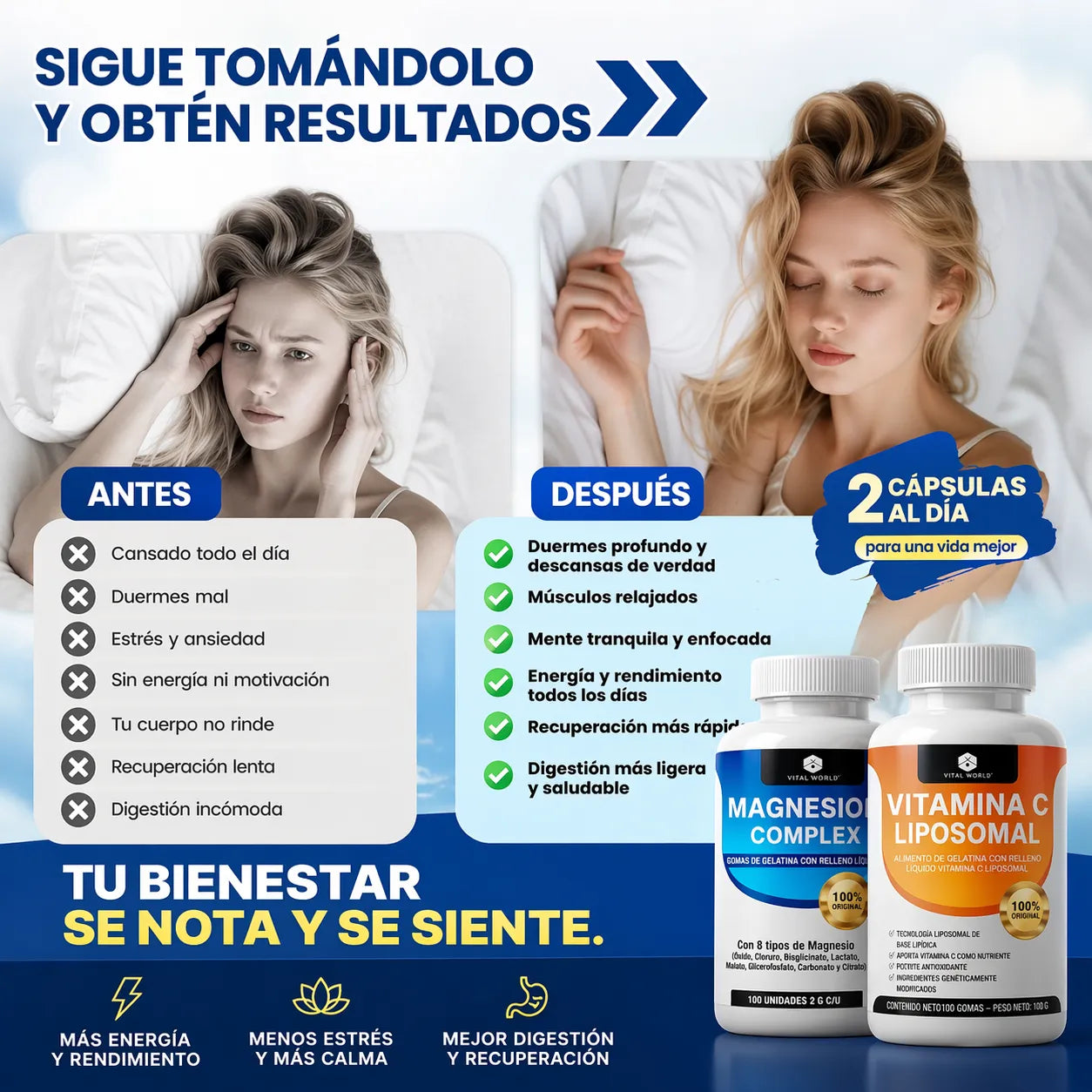 🧬 Bienestar Total: Combo Magnesio + Vitamina C Liposomal + Envío GRATIS 🚀