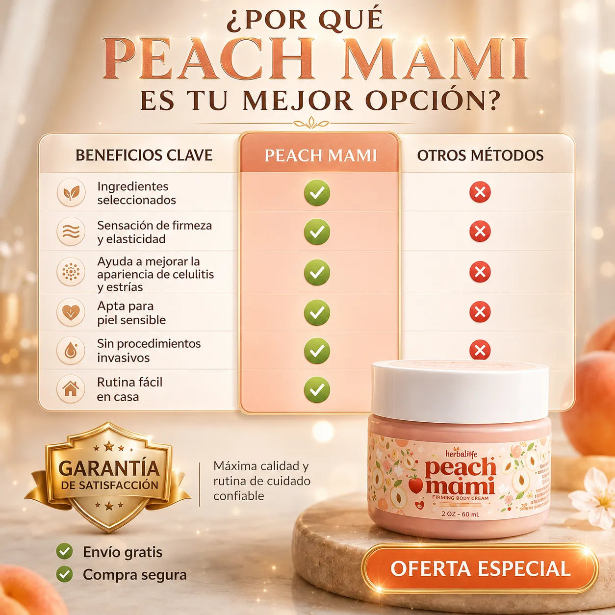 🍑 Oferta Peach Mami 2x1: Piel Suave, Hidratada y Envío Gratis ✨🚚