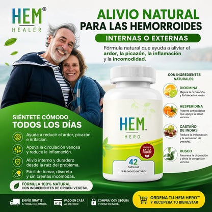 🌿 HEM Hero™: Apoyo Natural para Hemorroides + Envío Gratis 🚚