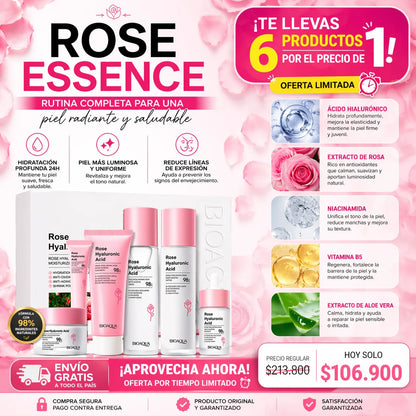 💖 Kit Rose Hyaluronic Acid 6 en 1 + Envío Gratis 🎁 El Regalo Perfecto