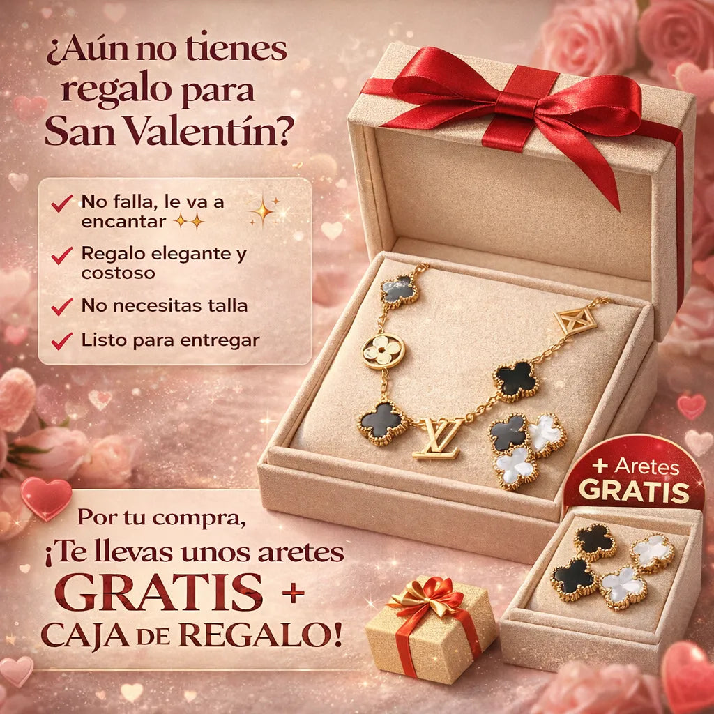 👑 Luxury Love Set  ✨ Collar Premium estilo LV 💝 Aretes GRATIS 📦 Caja de Regalo + 🚚 Envío GRATIS