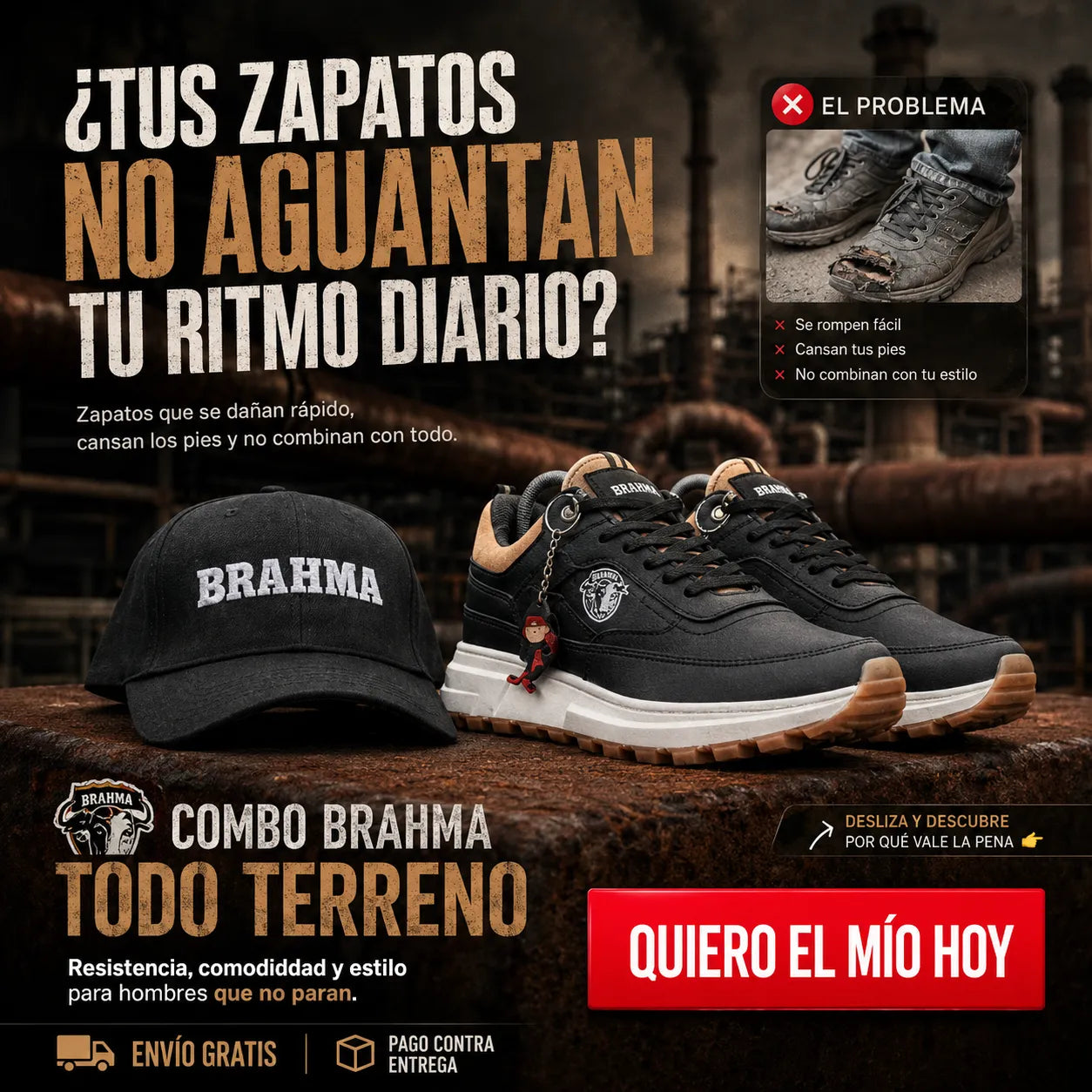 🔥 Combo Brahma Todo Terreno: Zapatos + Gorra + Envío Gratis 🧢🚚