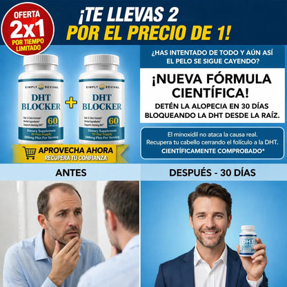 💊 DHT Blocker: OFERTA X2💥Detén la Caída del Cabello Desde la Raíz + Envío GRATIS