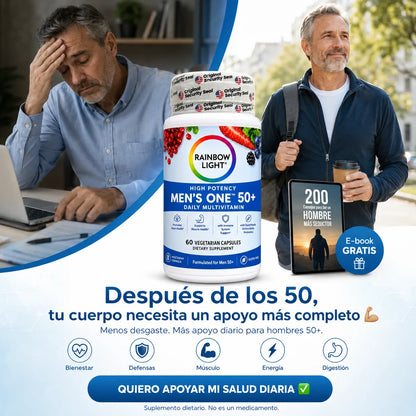 Rainbow Light 50+ 💪 Multivitamínico Premium para Hombres + Envío Gratis 🚚