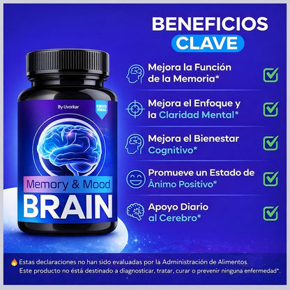 Memory Mood Brain Suplemento ⚡ Enfoque Total: Despierta Tu Potencial Mental 🧠 🚚 Envío Gratis
