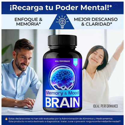 Memory Mood Brain Suplemento ⚡ Enfoque Total: Despierta Tu Potencial Mental 🧠 🚚 Envío Gratis