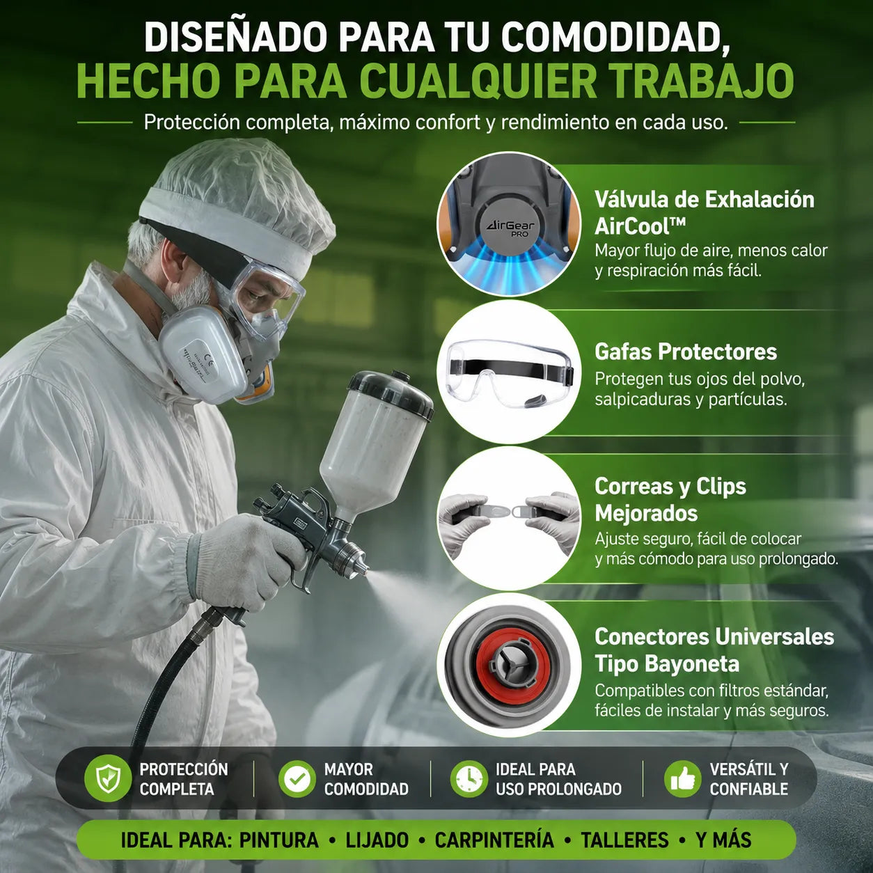 ProShield™ 360 Industrial 😷⚙️ | Protección Completa para Trabajar Seguro + Envío Gratis 🚚