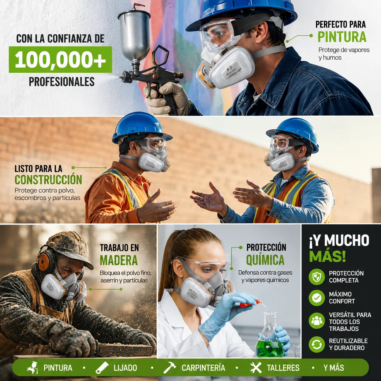 ProShield™ 360 Industrial 😷⚙️ | Protección Completa para Trabajar Seguro + Envío Gratis 🚚