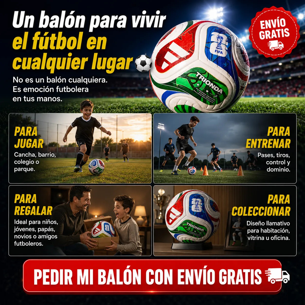 Balón TRIONDA Mundial 2026 ⚽🔥 con Caja Premium + Envío Gratis 🚚