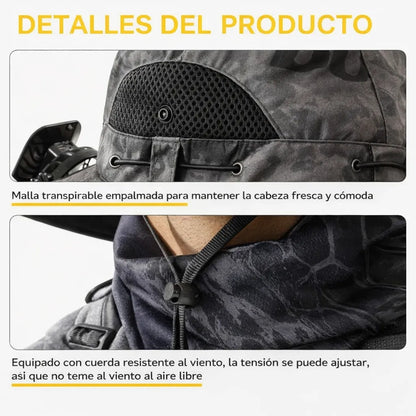 Sombrero con Ventilador de Carga Solar ☀️ Mantente fresco bajo el sol 🚚 Envío GRATIS a todo el país