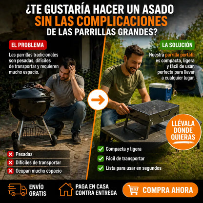 ¡Asa donde quieras! Con Nuestra Parrilla Portátil + Envío Gratis 🔥🍖