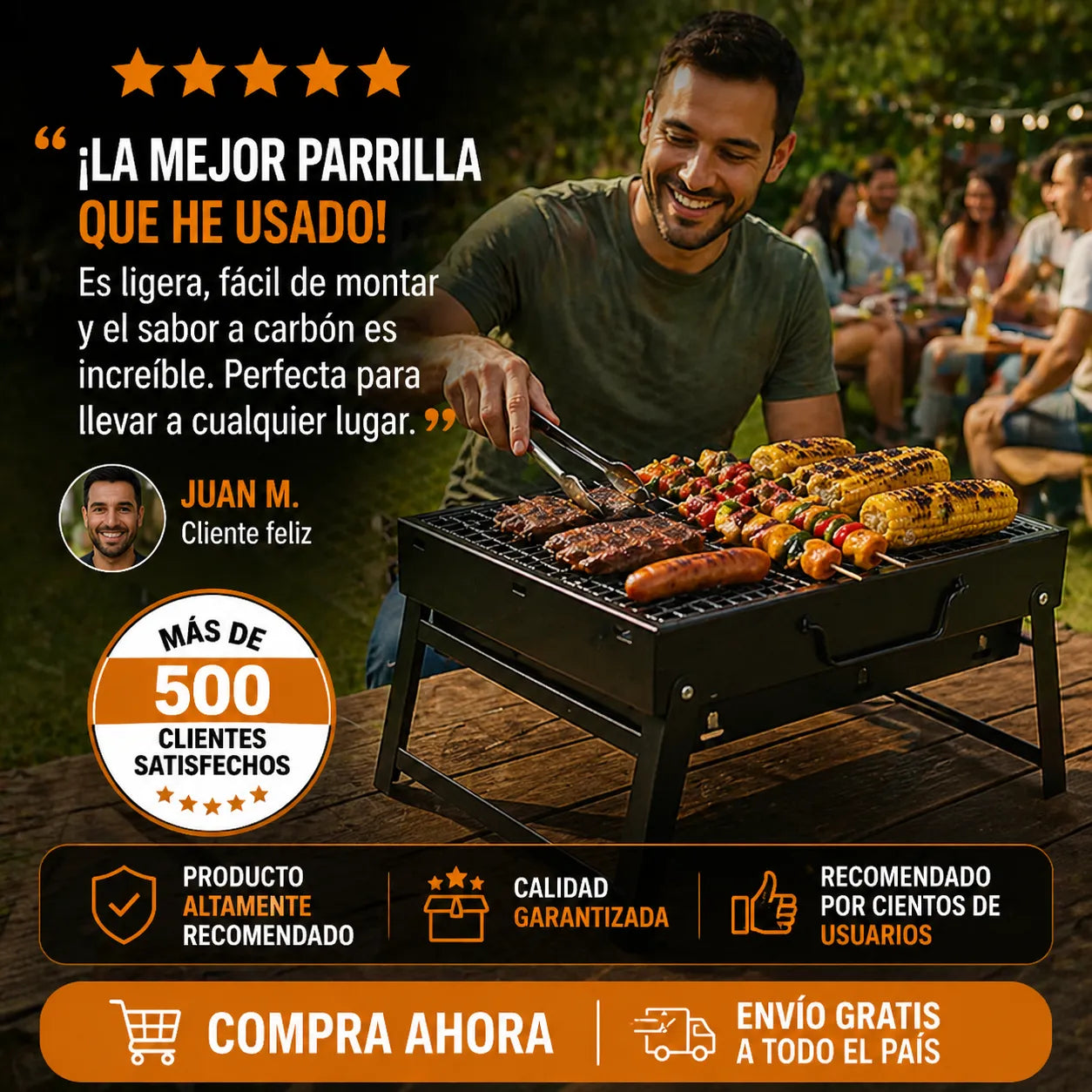 ¡Asa donde quieras! Con Nuestra Parrilla Portátil + Envío Gratis 🔥🍖