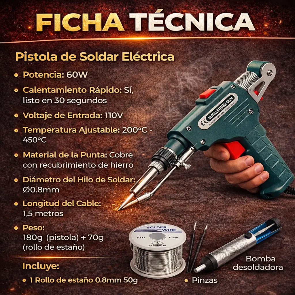 Ely ProWeld™ Pistola de Soldar Eléctrica de Alimentación Automática