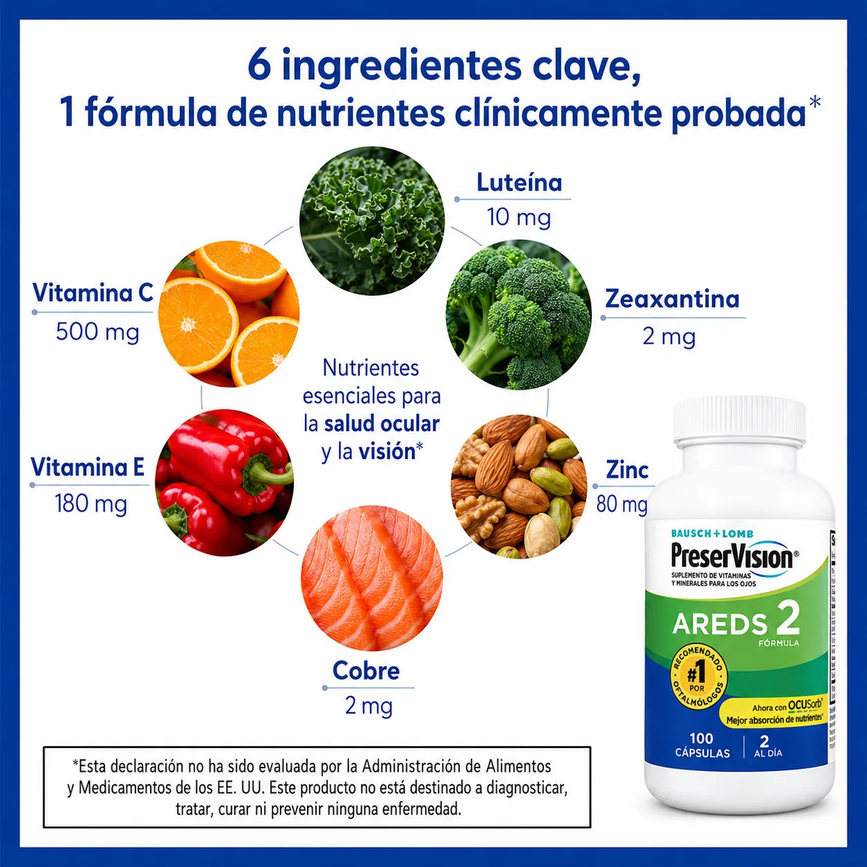👁️ PreserVision AREDS2 100 Cápsulas | Apoyo Avanzado para la Salud de tus Ojos + Envío Gratis 🚚✨