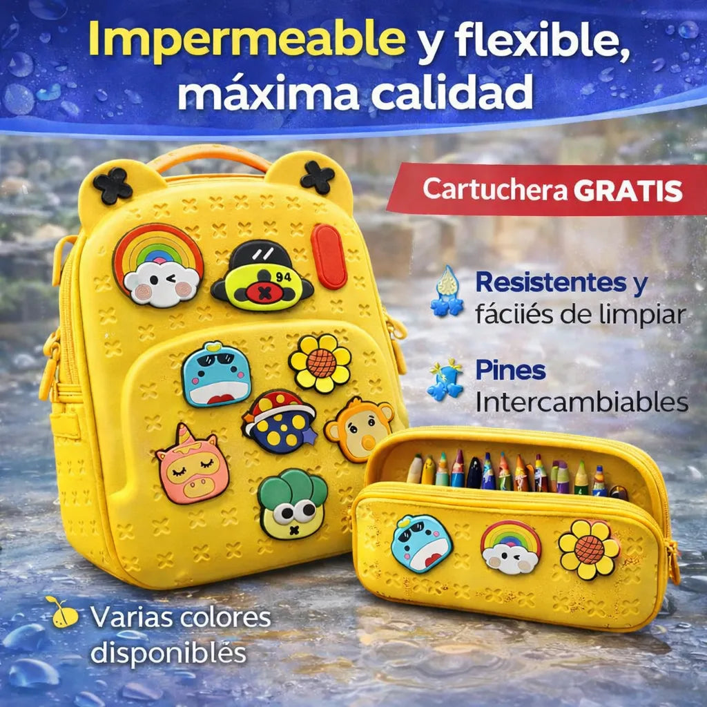 Bolso Infantil Impermeable + Cartuchera GRATIS 🎁