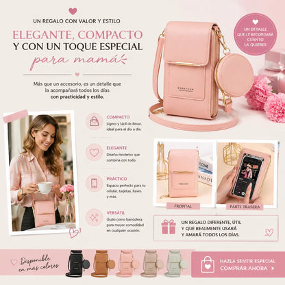 ¡Oferta Especial para Mamá! 2x1 en el Bolso Multifuncional para Celular + Monedero Redondo 🎁