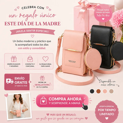 ¡Oferta Especial para Mamá! 2x1 en el Bolso Multifuncional para Celular + Monedero Redondo 🎁