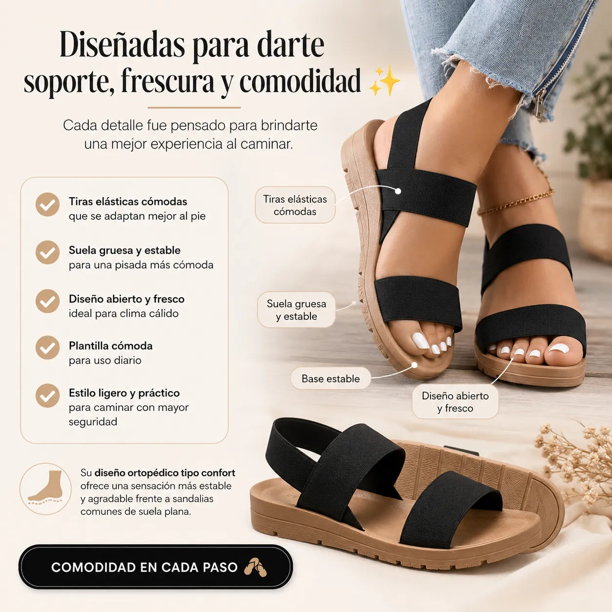 Sandalias OrthoConfort™ 👡✨ | Camina cómoda todo el día + Envío Gratis 🚚