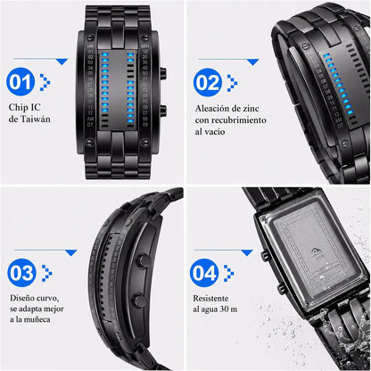 Reloj Binario LED para Hombre original 💙⌚ + Envío Gratis 🚚
