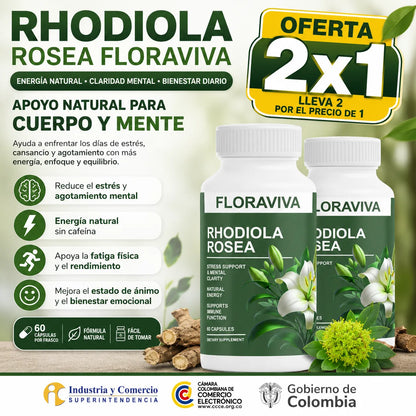 🧠 Rhodiola Rosea x2 – Claridad Mental, Energía y Bienestar + Envío Gratis 🚚