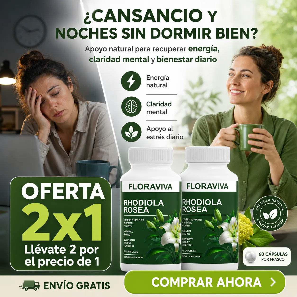 🧠 Rhodiola Rosea x2 – Claridad Mental, Energía y Bienestar + Envío Gratis 🚚
