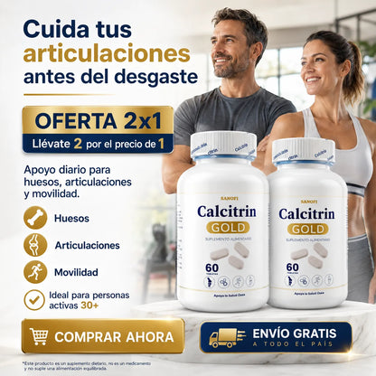 🔥 Oferta 2x1 Calcitrin Gold: Cuida tus huesos y articulaciones antes del desgaste 🦴 + Envío Gratis 🚚