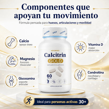 🔥 Oferta 2x1 Calcitrin Gold: Cuida tus huesos y articulaciones antes del desgaste 🦴 + Envío Gratis 🚚