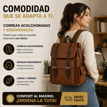 🎒 Mochila de Cuero Premium: Estilo y Durabilidad en Cada Paso 🚚 Envío Gratis