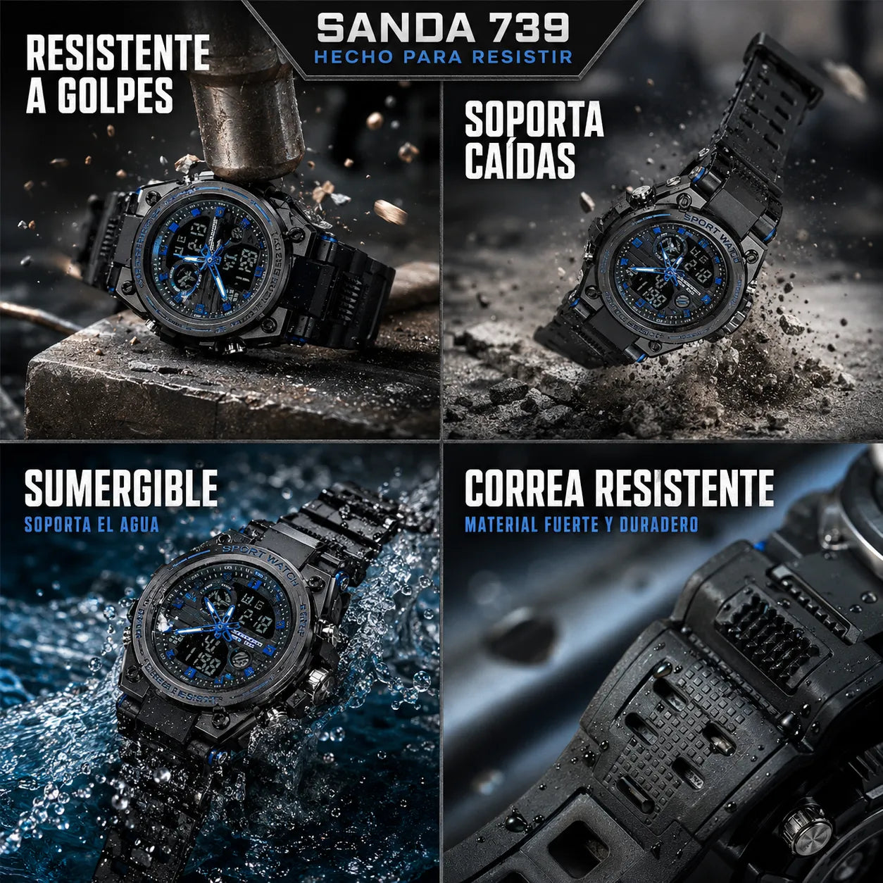 💎⌚ Reloj Sanda 739 Edición Premium — Diseño Militar + 💧 Resistente al Agua + 🚚 Envío GRATIS