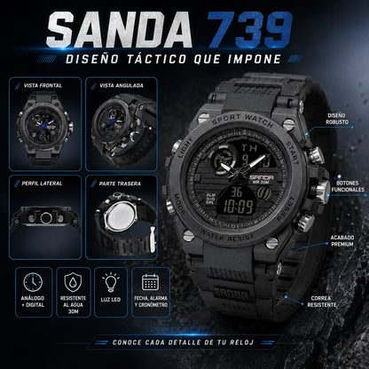 💎⌚ Reloj Sanda 739 Edición Premium — Diseño Militar + 💧 Resistente al Agua + 🚚 Envío GRATIS