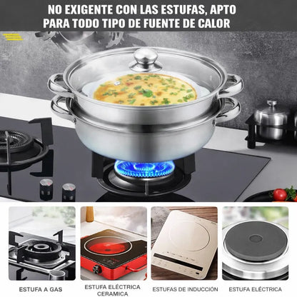 🥦 Olla Vaporera 2 Niveles Pro™ + 🚚 Envío Gratis Cocina saludable sin aceite todos los días.
