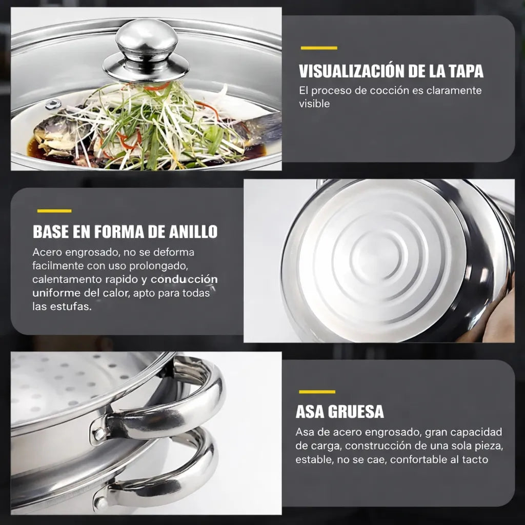 🥦 Olla Vaporera 2 Niveles Pro™ + 🚚 Envío Gratis Cocina saludable sin aceite todos los días.