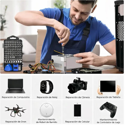 🧰 Kit Profesional de Reparación 110 en 1™ + Linterna LED Llavero GRATIS 🔦