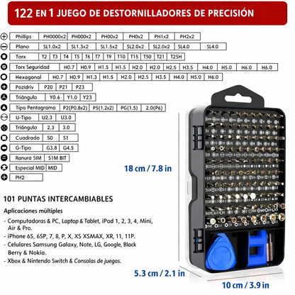 🧰 Kit Profesional de Reparación 110 en 1™ + Linterna LED Llavero GRATIS 🔦
