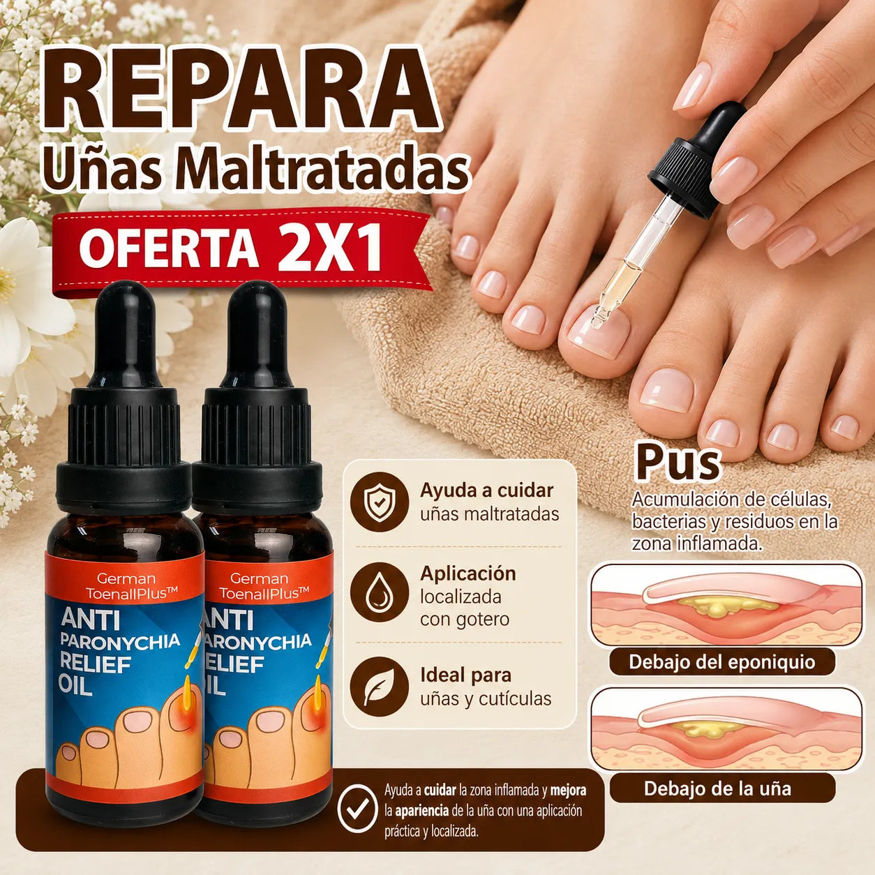 💧 Anti Paronychia Relief Oil — Cuidado Localizado para Uñas y Cutículas | 2X1 + Envío Gratis 🚚
