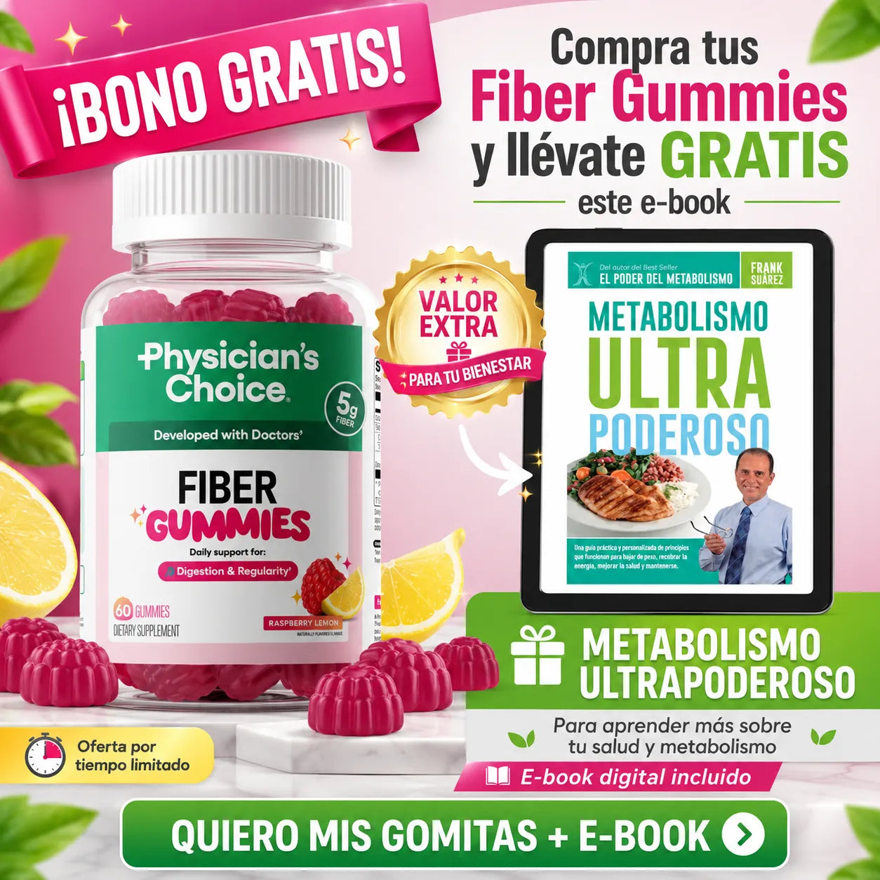 🌿 Fiber Gummies: Regularidad Digestiva en Solo 2 Gomitas 🍓🍋 + Envío Gratis 🚚