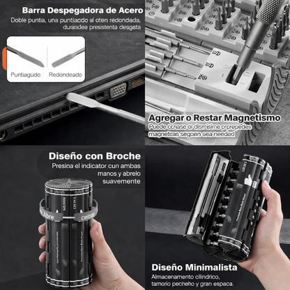 🛠️ Un Solo Kit. Cientos de Usos. Destornilladores de Precisión 128 en 1 ⚙️
