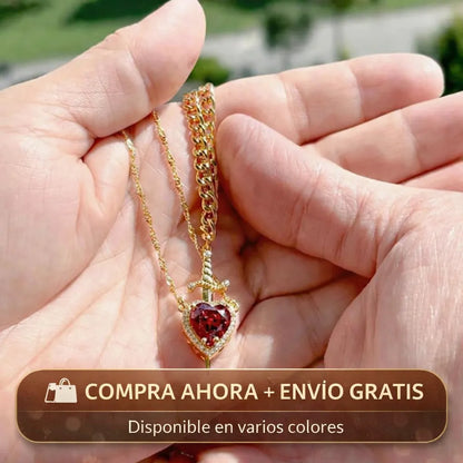 Unidos Para Siempre 💖 Collar Corazón + Espada | Caja + Bono de Regalo ⚔️