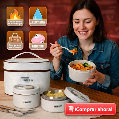 ✨ Lunch Box Térmica 4 Compartimentos | Organiza, Ahorra y Come Mejor + Envío GRATIS 🚚