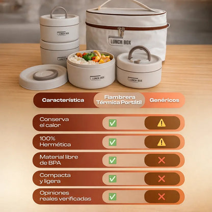 ✨ Lunch Box Térmica 4 Compartimentos | Organiza, Ahorra y Come Mejor + Envío GRATIS 🚚